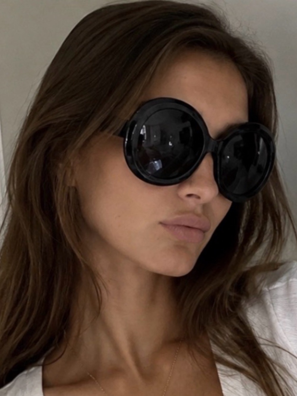 Oversized Round Black Sunglasses Retro Y2K Bold Thick Frame Shades